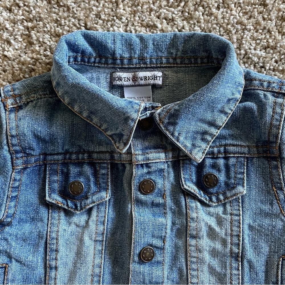 Bowen & Wright Denim Jacket Baby Girl Boy 12 Months Blue Cotton Vintage - Picture 4 of 16